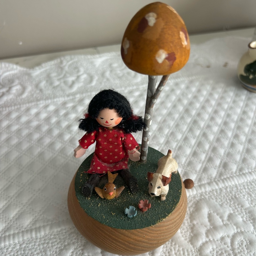 Vintage hand carved Music figurine